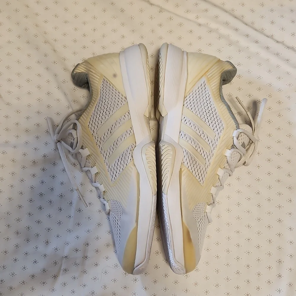 NWOT, Adidas by Stella McCartney white/yellow low-top mesh sneakers sz 10.5